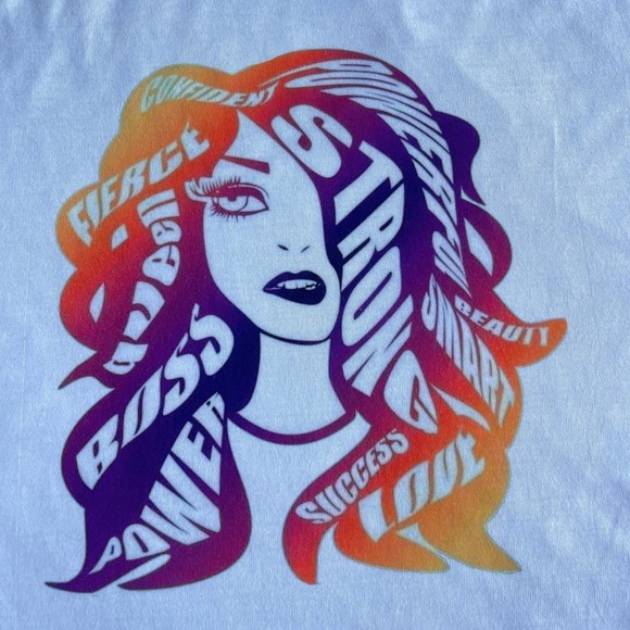 Jerzees Shirt Womens Plus Size 2X XXL White Womens‎ Empowerment Girl Power - Picture 3 of 10